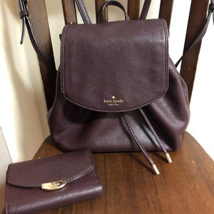 Kate Spade backpack-style purse & wallet